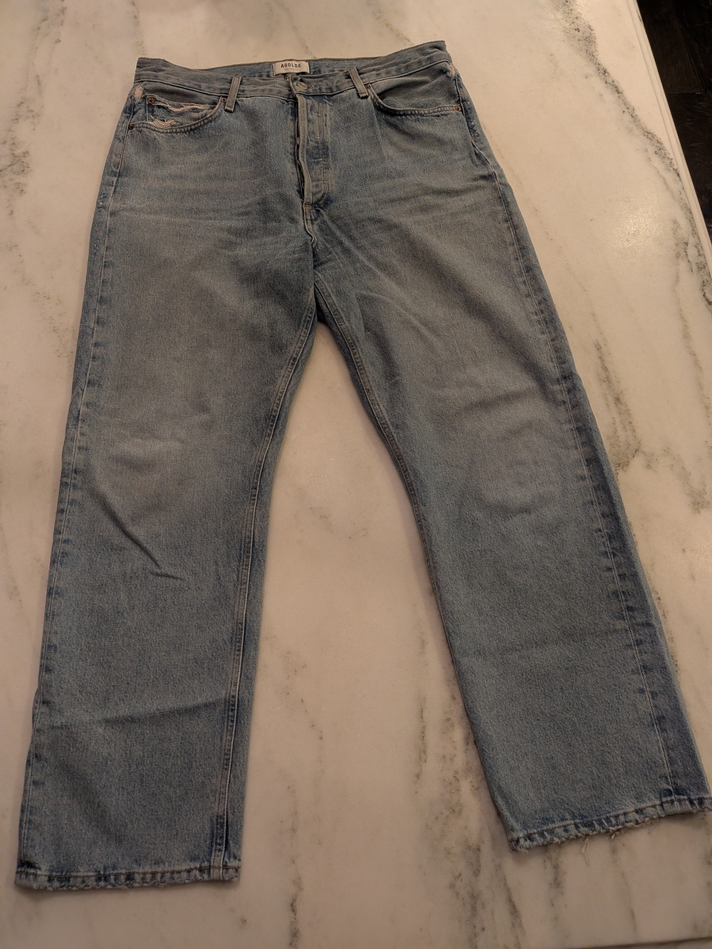 Agolde Light Blue Straight Leg Jeans